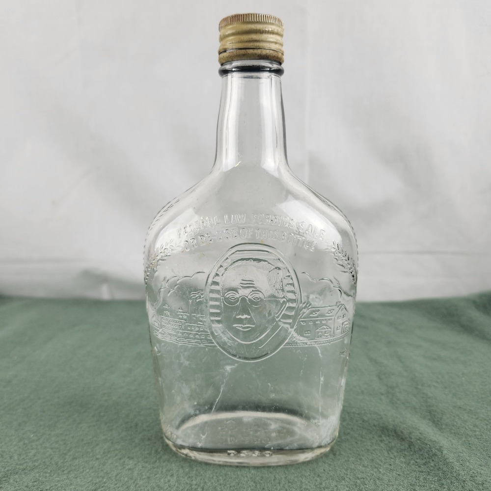 Vintage‎ 1950's Harry Wilken & Family Distillery Embossed Empty Whiskey Bottle
